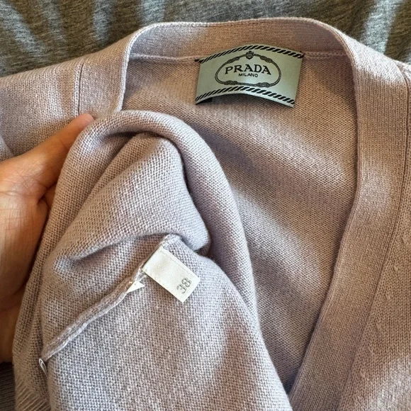Prada soft lavender purple cashmere wool cardigan - Picture 4 of 5